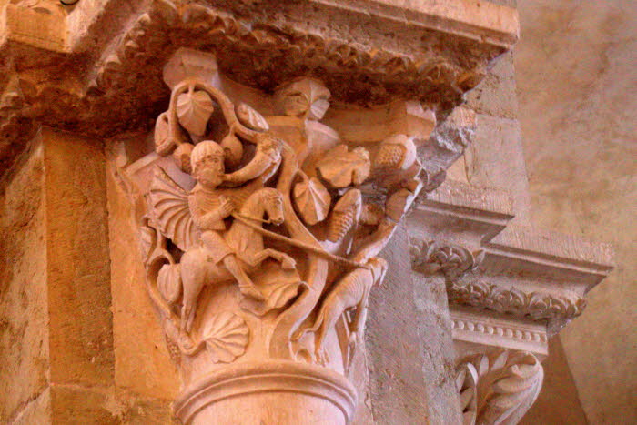 Kathedrale von Vzelay - Kapitell: Eustachius jagt den Hirschen
